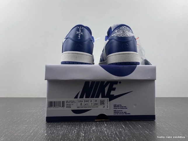 Rep Husky JORDAN X CUSTOM 1 AIR SCOTT OFF-WHITE TRAVIS X DM7890-101 0731